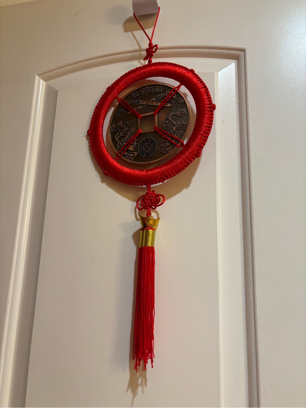 Red Chinese Hanging Coin Tassel Wall Decor
